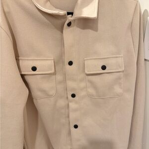 SHEIN Men's Beige Jacket with Black Accents